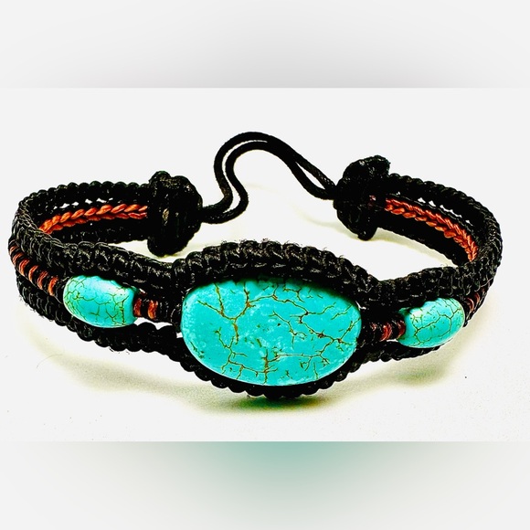 Turquoise and Hemp Bracelet - Picture 6 of 6
